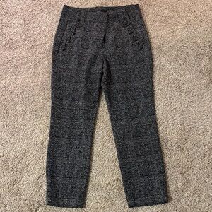 White House Black Market Black Textured Pants
